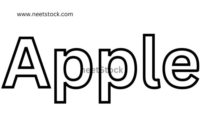 Apple name drawing for coloring