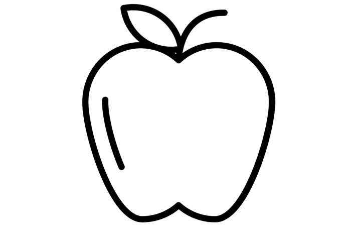 Apple drawing page for coloring book and kids