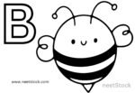 Bee drawing with capital letter B