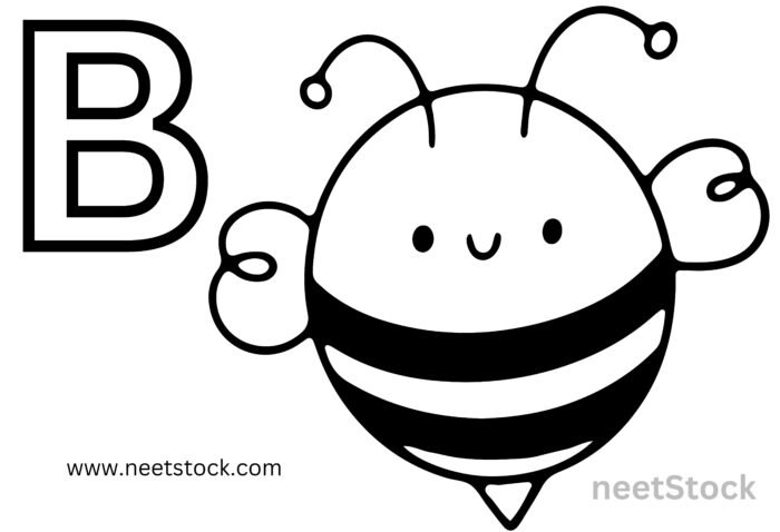 Bee drawing with capital letter B