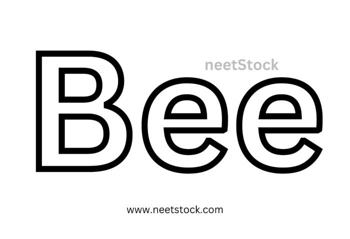 Bee name drawing for coloring