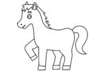 Cartoon Horse drawing for coloring book and kids