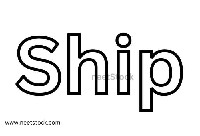 Ship name drawing for coloring