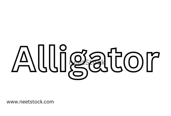 Alligator name drawing for coloring