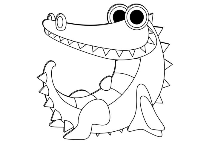 Alligator drawing for coloring books