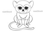 Monekey drawing for coloring book and kids