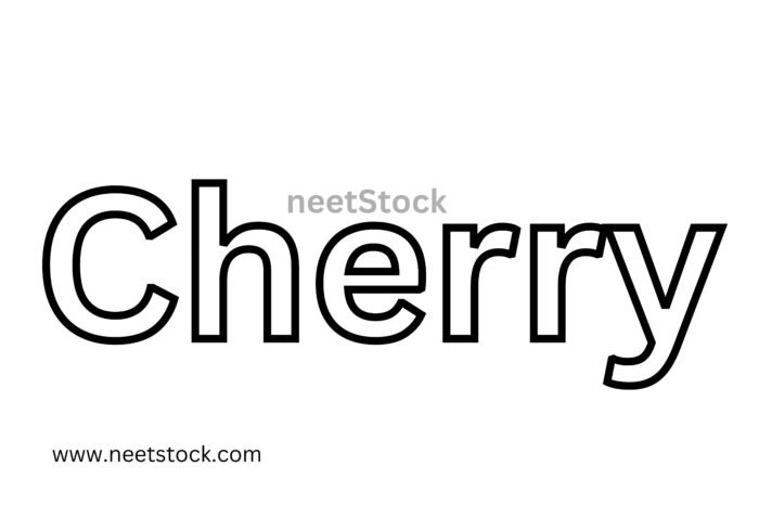 Cherry name drawing for coloring