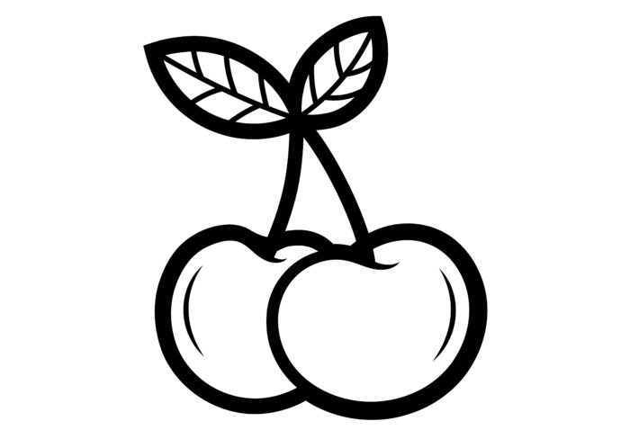 Cherry drawing for coloring book and kids