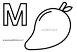 Mango drawing with capital letter M
