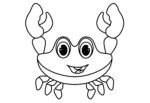 Crab Drawing illustration for coloring book
