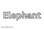 Elephant name drawing for coloring