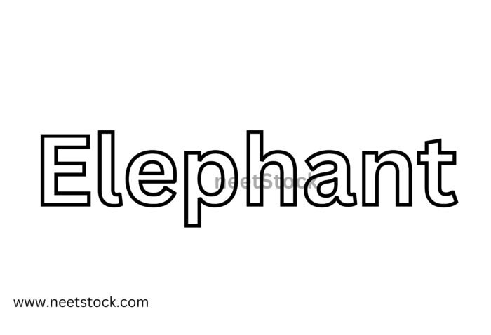 Elephant name drawing for coloring