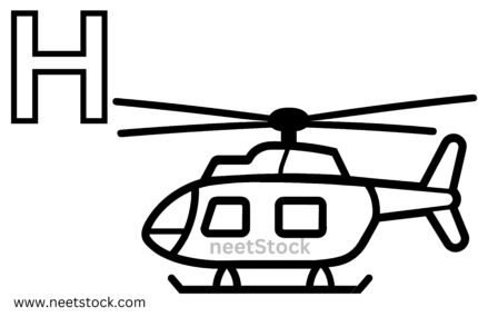 Helicopter drawing with capital letter H