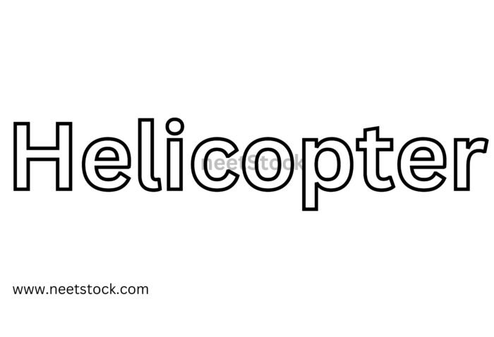 Helicopter name drawing for coloring