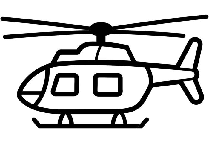 Helicopter drawing for coloring book