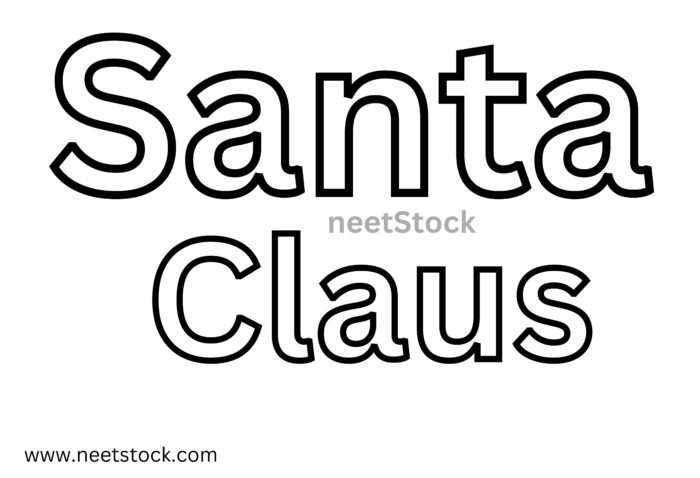 Santa claus name drawing for coloring