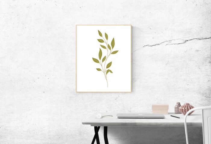 Golden Leaf Wall Art Mockup