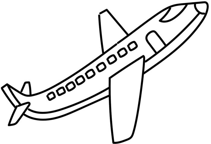Aeroplane drawing for coloring book