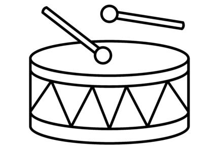Drum drawing for coloring book