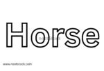 Horse name drawing for coloring book