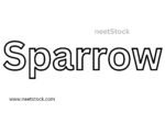 Sparrow name drawing for coloring book