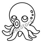 Octopus drawing for coloring page