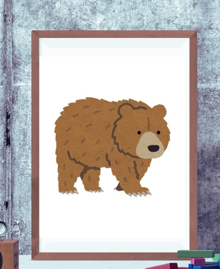 Printable bear wall art digital print for home and office decoration